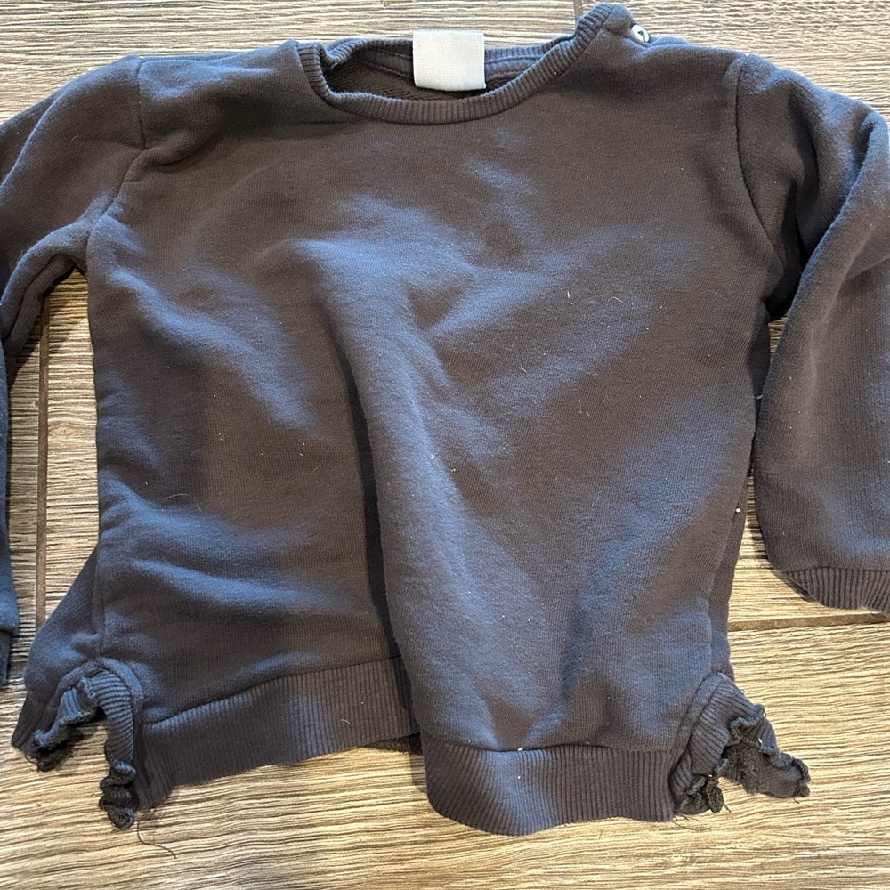 Zara Black Kids Sweatshirt with Side Ties